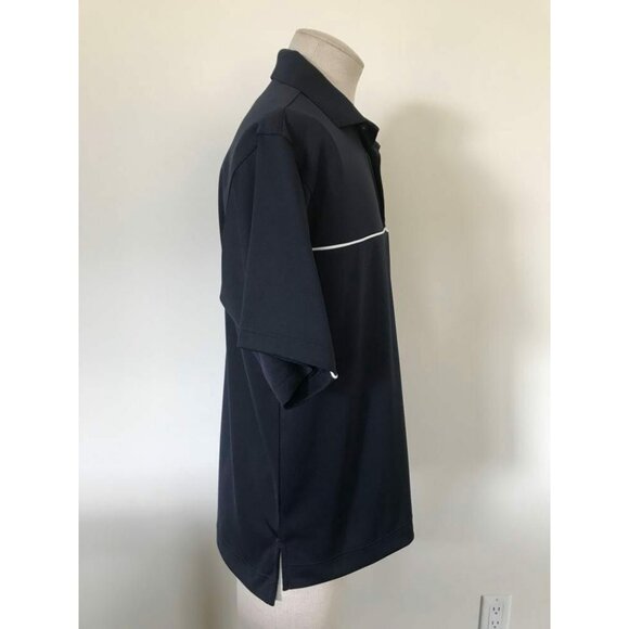 FOOTJOY Prodry Superlite Golf Polo Shirt Mens Small Navy Blue White Piping EUC - Picture 4 of 7